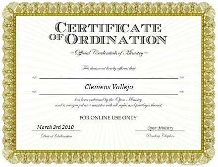 Ordained Minister Clemens Vallejo