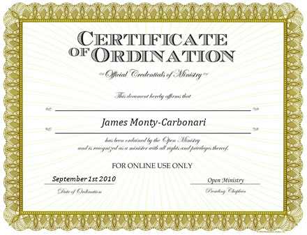 Ordained Minister James Monty-Carbonari