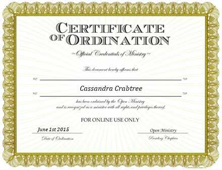 Ordained Minister Cassandra Crabtree