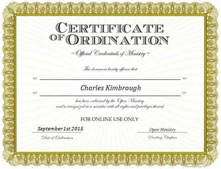 Ordained Minister Charles Kimbrough