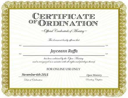 Ordained Minister Joyceann Raffa