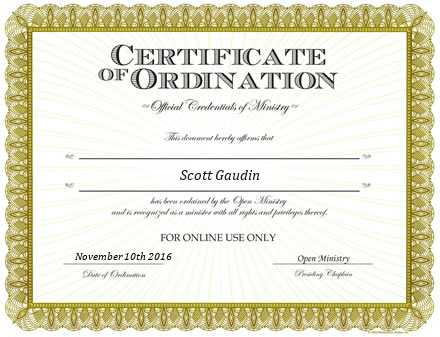 Ordained Minister Scott Gaudin