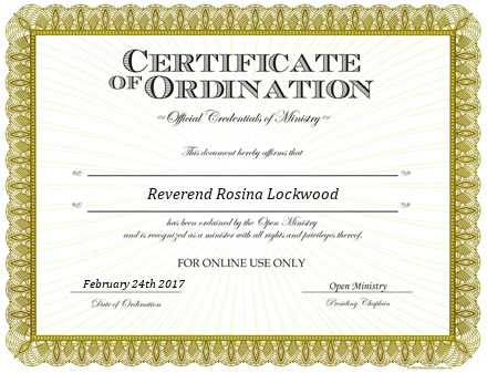 Ordained Minister Reverend Rosina Lockwood