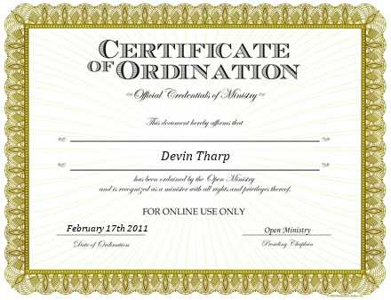 Ordained Minister Devin Tharp