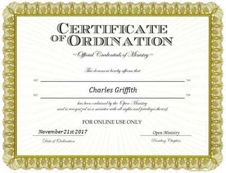 Ordained Minister Charles Griffith