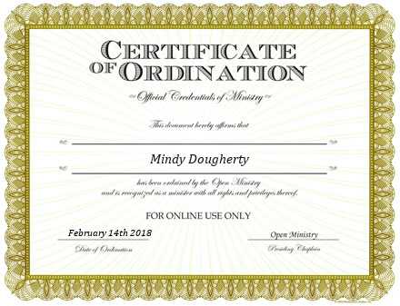 Ordained Minister Mindy Dougherty