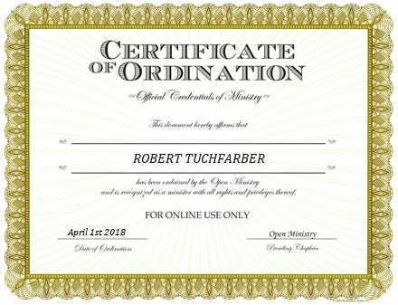 Ordained Minister ROBERT TUCHFARBER