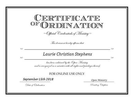 Ordained Minister Laurie Christian Stephens