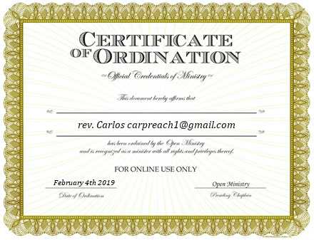 Ordained Minister Rev. Carlos Padilla