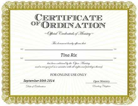 Ordained Minister Tina Rix