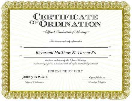 Ordained Minister Reverend Matthew M. Turner Sr.