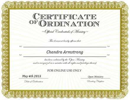 Ordained Minister Chandra Armstrong